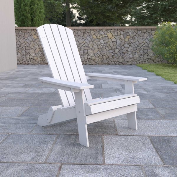 Flash Furniture All-Weather Folding Adirondack Chair in White JJ-C14505-WH-GG